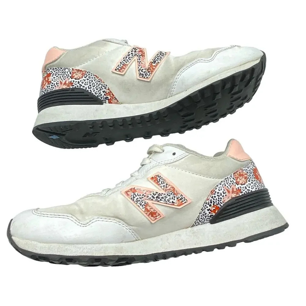 NEW BALANCE 515 v3 Leopard Floral Shoes Women's Size 7.5 Pink White Satin Girly